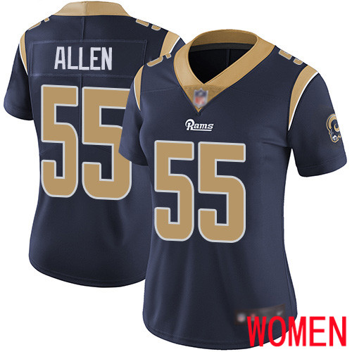 Los Angeles Rams Limited Navy Blue Women Brian Allen Home Jersey NFL Football #55 Vapor Untouchable->los angeles rams->NFL Jersey